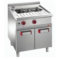 Cuiseur à Pâtes | Gaz | 40 Litres | Cuve GN 1/1 | sur Meuble Fermé | INOX | 700x700(730)x850/920(h)mm