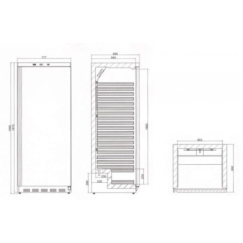 Diamond Armoire Réfrigéré Blanc | Gastronorme 2/1 | 600L |780x740xh1925 mm