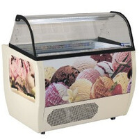 Comptoir Présentoir Ventilé pour Crème Glacée | 10 Bacs | Roulettes Pivotantes | -10-20 C | 1385x930x(H)1285mm
