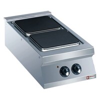 Cuisinière | Electrique | INOX | 2 Plaques Réglables Séparemment | 2x4kW | 400x900x250/320(h)mm
