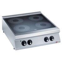 Cuisinière | Vitrocéramique | Electrique | 4 Plaques | 4x4kW | 800x900x250/320(h)mm