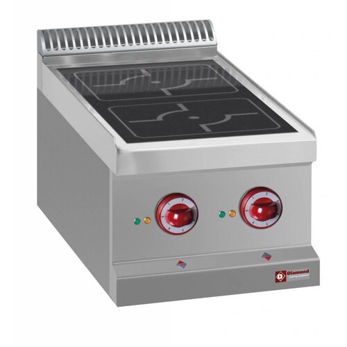 Diamond Cuisinière | INOX de Table | 2 Plaques à Induction | 220mm | 400V/7kW | 400x700x250/320(h)mm Diamond Cuisinière | INOX de Table | 2 Plaques à Induction | 220mm | 400V/7kW | 400x700x250/320(h)mm