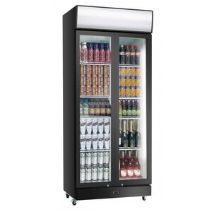 Exquisit Vitrine Réfrigérée | Noir PVC | Porte Battante | 800L | 1010x660x2000(h)mm