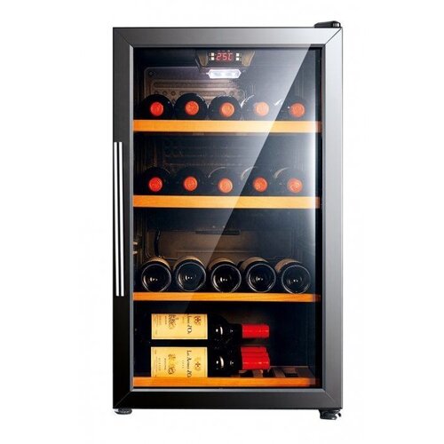 Exquisit Cave à Vin | Noir/Aluminium | 133L | 525x632x825(h)mm