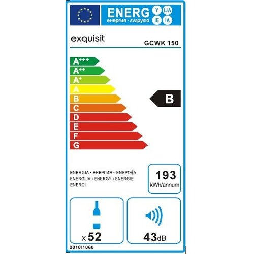Exquisit Cave à Vin | Noir/Aluminium | 133L | 525x632x825(h)mm