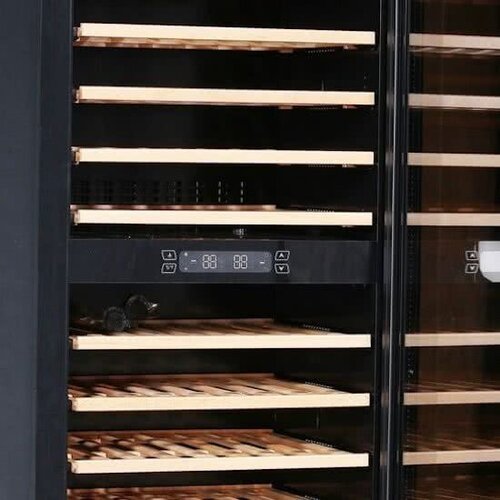 Exquisit Cave à Vin | Noir/Aluminium | 270L | 600x630x1630(h)mm