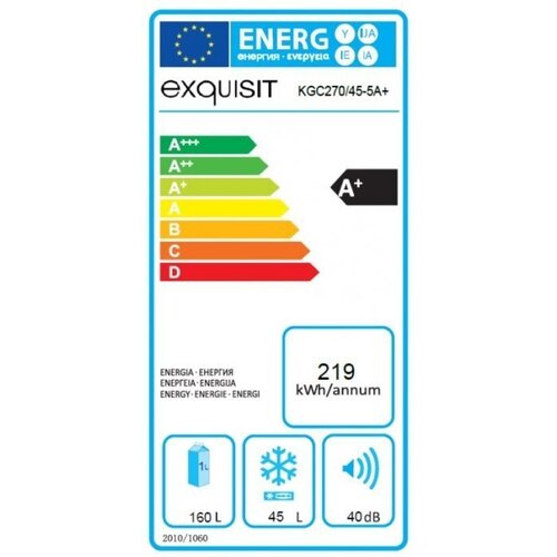 Exquisit Réfrigérateur Blanc A+  | 160L | Congélation 45L | 550x570x1430(h)mm