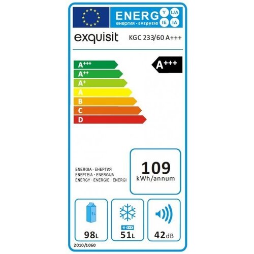 Exquisit Réfrigérateur / Congélateur | Blanc | 98L / 51L | 520x590x1470(h)mm