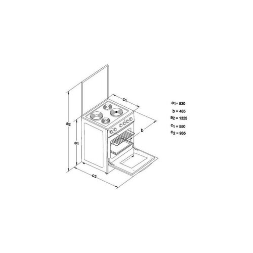 Exquisit Cuisinière | 4 Plaques | avec Four| Electrique | 500x550x850(h)mm