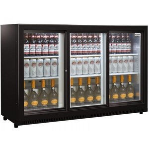 Husky Arrière-Bar | Noir | 3 Portes Coulissantes | 301L | 1350x520x865(h)mm Husky Arrière-Bar | Noir | 3 Portes Coulissantes | 301L | 1350x520x865(h)mm