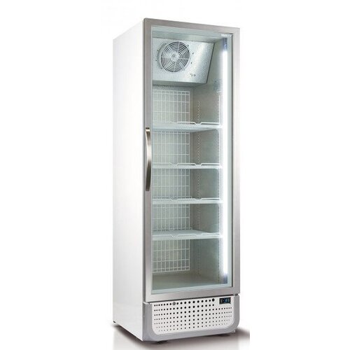 Husky Congélateur | Porte Vitrée | 378L | Blanc / Argent | Eclairage LED | R290a | 650x719x1985(h)mm