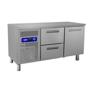 Diamond Comptoir Réfrigérée | 1 Porte + 2 tiroirs| 150x60x(h)88/90cm