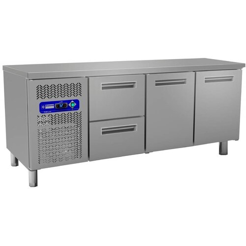 Diamond  Comptoir Réfrigérée | 2 Portes + 2 tiroirs| 200x60x(h)88cm | 395 Litres