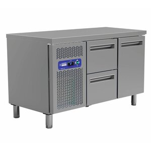 Diamond Comptoir Réfrigéré | 2 Tiroirs + 1 Porte | 260 Litres | 1350x700x(h)880/900mm