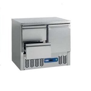 Diamond Comptoir Réfrigérée | Inox | 1 Porte et 2 Tiroirs | 900x700x(h)870/890mm