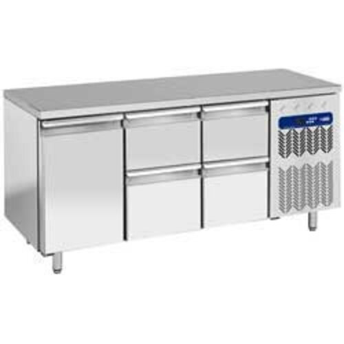 Diamond  Comptoir Réfrigéré | 4 Tiroirs + 1 Portes | 1809x700x(h)880/900mm | 405 Litres | 1/1GN