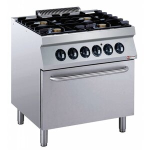 Diamond Fourneau | 4 Feux avec Four Electrique | 400V | 5,5kW | 800x700x(h)850/920mm