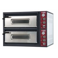 Four électrique à Pizza, 2 chambres | 2x 6 Pizzas Ø 33cm | 14,4kW | 980x1210x(H)750mm