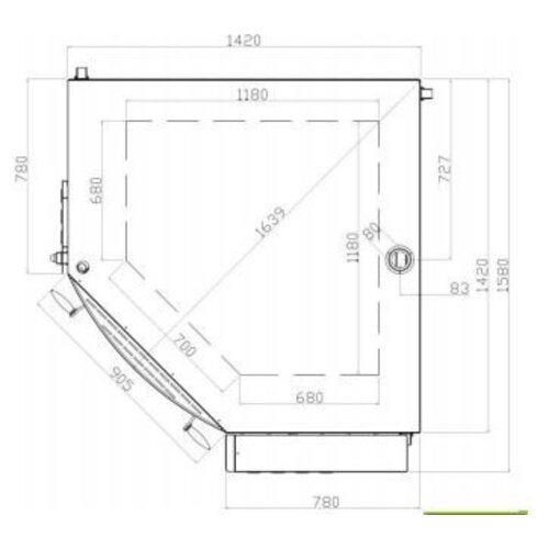 Diamond Four électrique d'angle, 1 chambre | 8 Pizzas Ø 35cm | 400V | 11,7kW | 1420x1580x(H)435mm