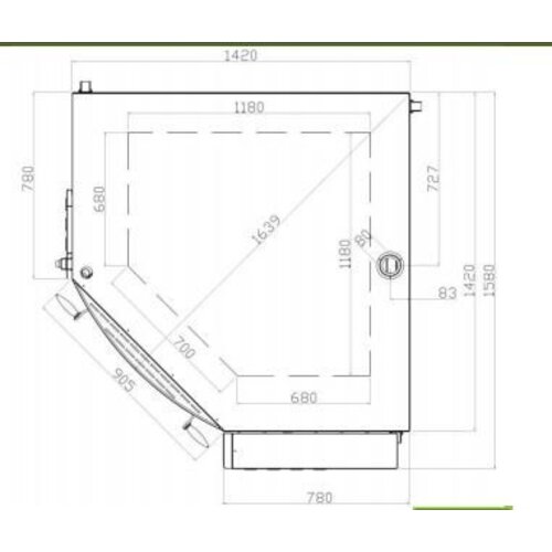 Diamond Four Electrique d'Angle, 2 Chambres | 2 x 8 Pizzas Ø 35cm | 400V | 23,4 | 1420x1580x(H)770mm Diamond Four Electrique d'Angle, 2 Chambres | 2 x 8 Pizzas Ø 35cm | 400V | 23,4 | 1420x1580x(H)770mm