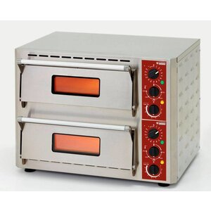 Diamond Four électrique pizzas, 2 chambres | inox | Pizza Ø 43cm | 3 + 3 kW | 670x580x(H)500mm