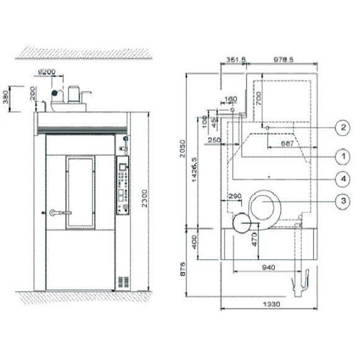 Diamond Four pour boulangerie et pâtisserie | Rotatif | 15/18 niveaux (600x800 mm) | 400v | 135x204x(h)254cm