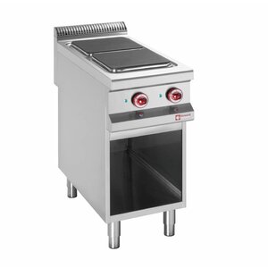 Diamond Fourneau électrique | 2 plaques carrées | 400V | 3kW | armoire ouverte | 400x900x(h)850/920mm