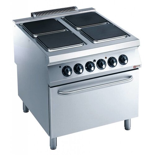 Diamond Fourneau électrique inox | 4 plaques électriques | 4x4kW | four électrique | 800x900x850/920(h)mm