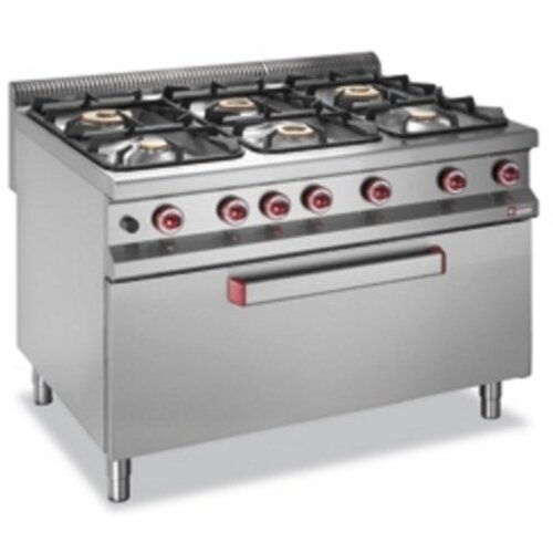 Diamond Fourneau gaz | 6 Feux | 3,2 et 5,5 et 7kW | MAXI four gaz | armoire neutre | 1200x900x(h)850/920mm