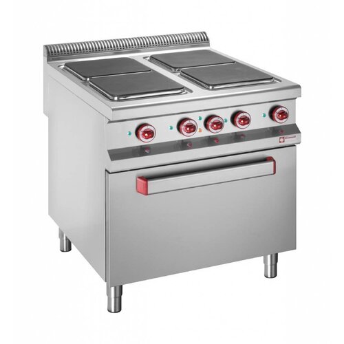 Diamond Fourneau électrique | 4 plaques carrées | 400V | 3 et 4kW | Four électrique | 800x900x(h)850/920mm