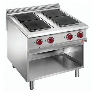 Diamond Fourneau électrique | 4 plaques | 400V | 3 et 4kW | armoire ouverte | 800x900x850/920(h)