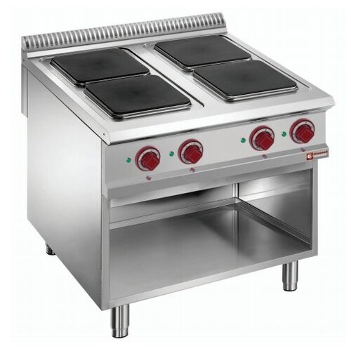 Diamond Fourneau électrique | 4 plaques | 400V | 3 et 4kW | armoire ouverte | 800x900x850/920(h)