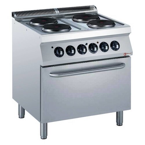 Diamond Fourneau électrique | 4 Plaques | 400V | 2,6kW | four électrique GN 2/1 | 800x700x(h)850/920mm
