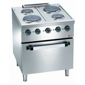 Diamond Fourneau électrique 4 plaques, sur four électrique GN 2/1 | 560x630x(H)295mm