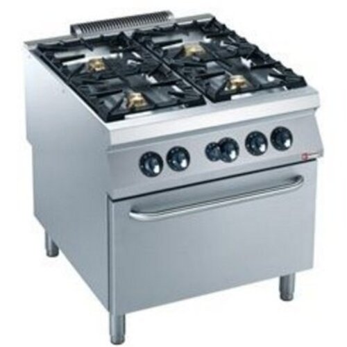 Diamond Fourneau gaz | 4 feux vifs | four gaz GN 2/1 | 800x900x(h)850/920mm