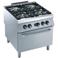 Fourneau gaz | 4 feux vifs |four gaz GN 2/1 "POWER" | 800x900x(h)850/920mm