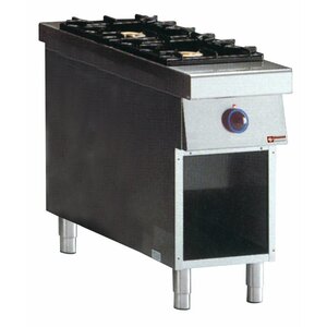 Diamond Fourneau | Gaz | 2 Feux | 5,5 et 7,5kW | Armoire ouverte | traversant central | 400x1100x(h)850mm