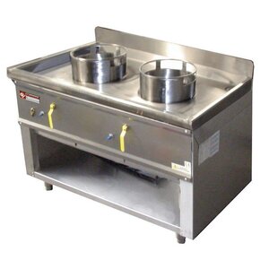 Diamond Fourneau wok 2 brûleurs armoire ouverte | 23kW Diamond Fourneau wok 2 brûleurs armoire ouverte | 23kW