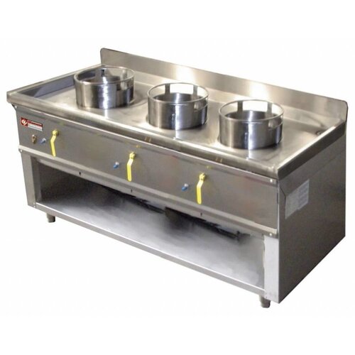 Diamond Fourneau wok 3 brûleurs  armoire ouverte | 23kW