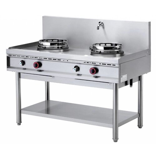 Diamond Fourneau wok 2 brûleurs avec rideau d'eau | 2 x 15kW Diamond Fourneau wok 2 brûleurs avec rideau d'eau | 2 x 15kW