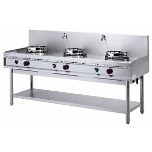 Diamond Fourneau wok 3 brûleurs avec rideau d'eau | 3 x 15kW Diamond Fourneau wok 3 brûleurs avec rideau d'eau | 3 x 15kW