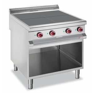 Diamond Fourneaux électriques Inox | 4 plaques affleurantes 300x300mm | 10kW | armoire ouverte | 800x900x850/920(h)mm