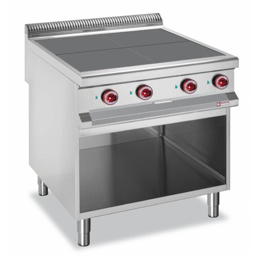 Diamond Fourneaux électriques Inox | 4 plaques affleurantes 300x300mm | 10kW | armoire ouverte | 800x900x850/920(h)mm