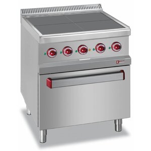 Diamond Fourneaux électriques + Four GN2/1 | 4 plaques affleurantes 300x300mm | 400V/15,3kW | 700x700x850/920(h)mm