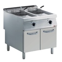 Friteuse cuve "Y" | Electrique | 2 x 15 Litres | Brûleurs extérieurs | sur meuble | 800x900x(h)850/920mm
