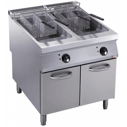Diamond Friteuse cuve "Y" | Electrique | 2 x 23 Litres | 400V | 36kW |  Brûleurs extérieurs | sur meuble | 800x900x(h)850/920mm