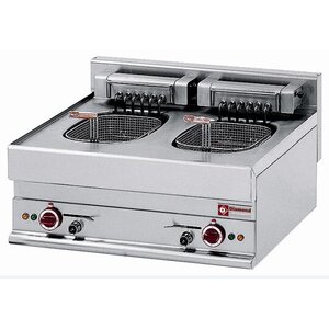 Diamond Friteuse Electrique Double Inox | 10 Litres | Top | 400V | 15kW | 700x650x(H)280/380mm