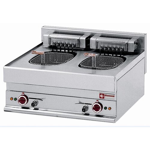 Diamond Friteuse Electrique Double Inox | 10 Litres | Top | 400V | 15kW | 700x650x(H)280/380mm