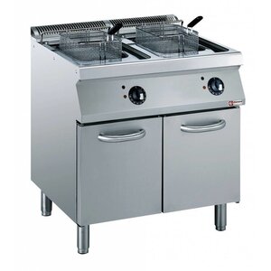 Diamond Friteuse électrique cuve "Y" | 2 x 15 Litres | 400V | 20kW | éléments extérieurs sur armoire | 800x700x(h)850/920mm