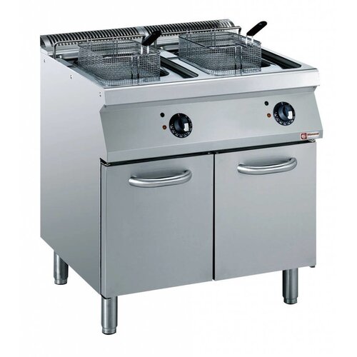 Diamond Friteuse électrique cuve "Y" | 2 x 15 Litres | 400V | 20kW | éléments extérieurs sur armoire | 800x700x(h)850/920mm Diamond Friteuse électrique cuve "Y" | 2 x 15 Litres | 400V | 20kW | éléments extérieurs sur armoire | 800x700x(h)850/920mm